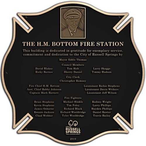 Firefighters Building Dedication Plaque