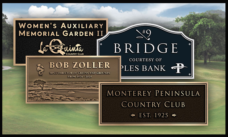 Include logos on your country club dedication plaque