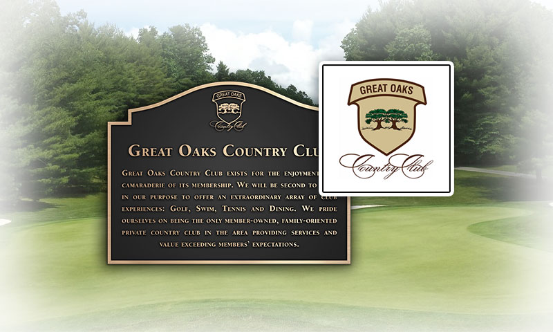 Include logos on your country club dedication plaque