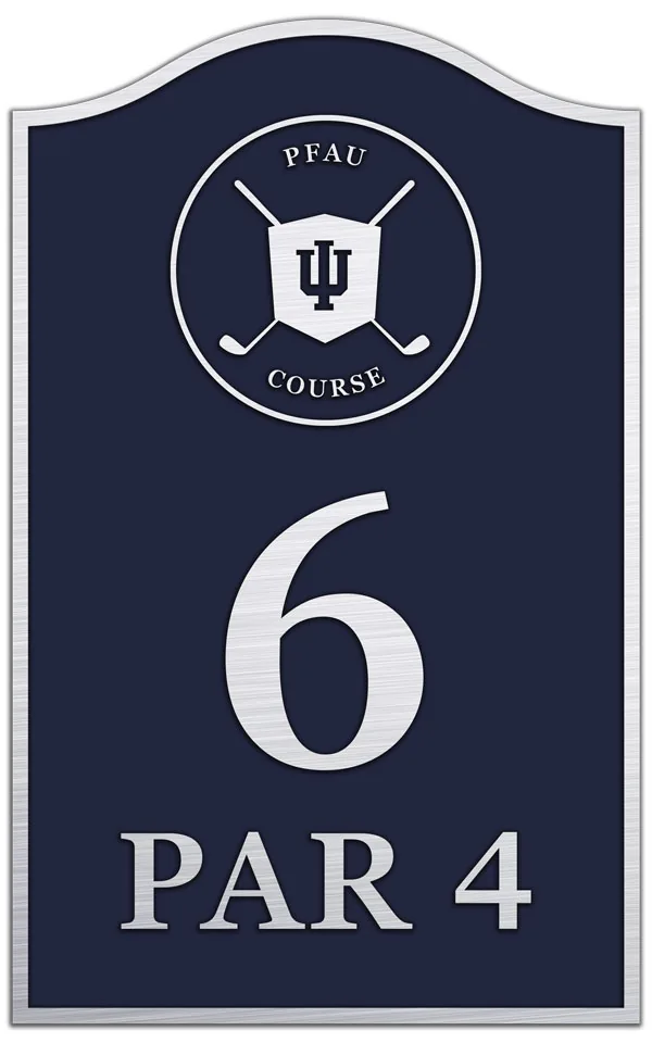 Bronze golf course tee marker plaque.