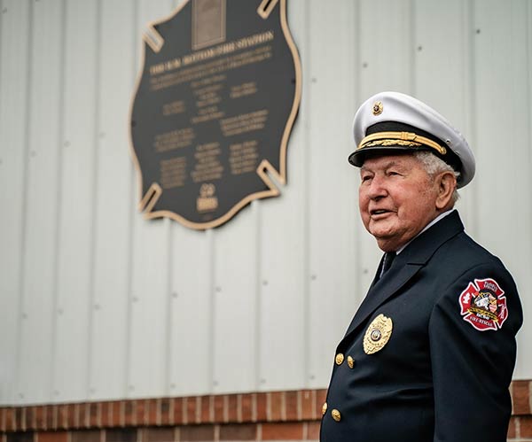 A fire station dedicated in honor of the fire chief