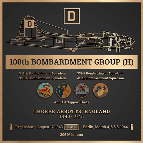Bronze heritage plaque for the 100th Bombardment Group