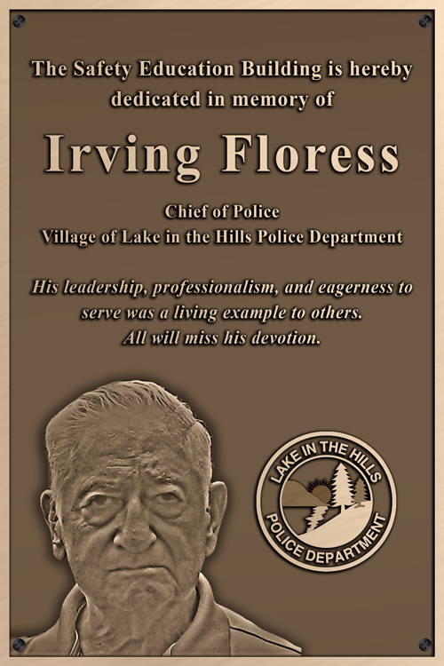 A bronze law enforcement recognition and service award plaque.