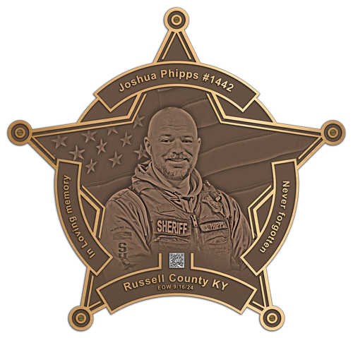 A bronze plaque for a county sheriff's office.